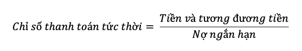 Chỉ số cơ bản: Cash Ratio