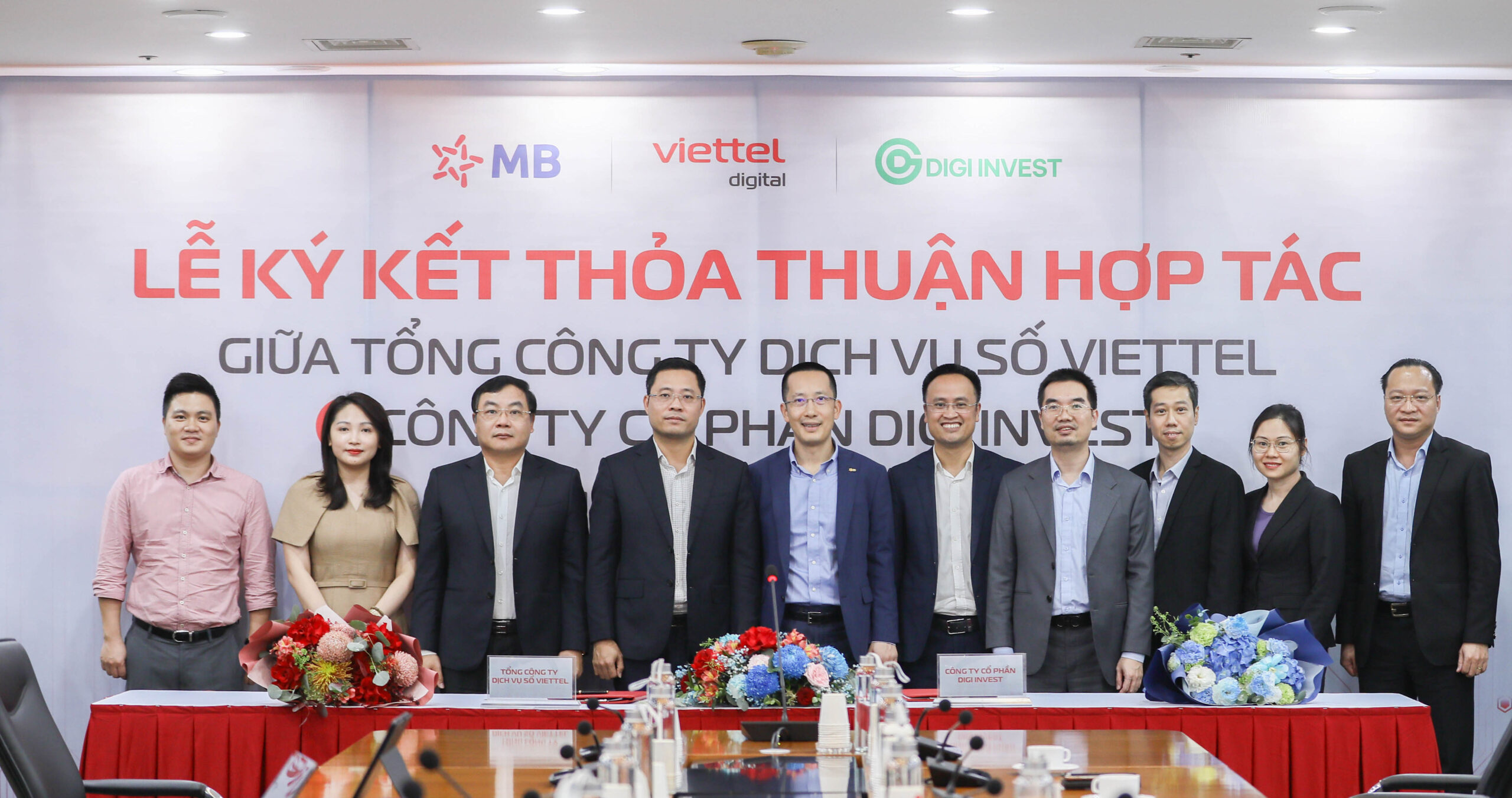 Ảnh Lễ ký kết thỏa thuận hợp tác giữa Công ty cổ phần Digi Invest và Tổng công ty dịch vụ số Viettel (Ảnh Viettel Digital)