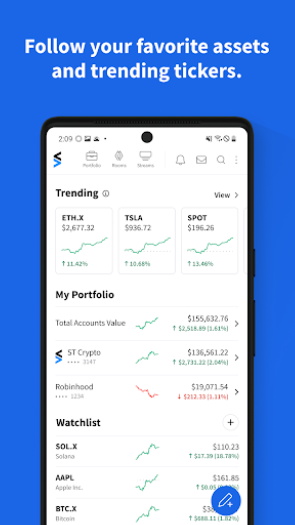 Giao diện ứng dụng CNBC